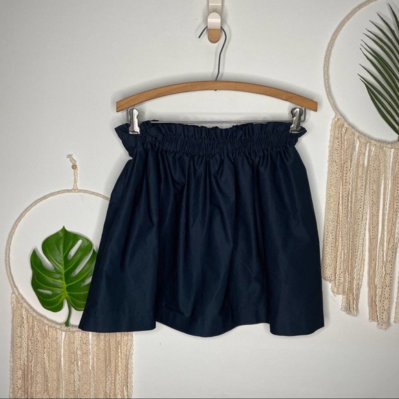 🌼5/$25🌼 ZARA Full Black A Line Skirt Womens Medium Gathered Waist - Picture 2 of 10